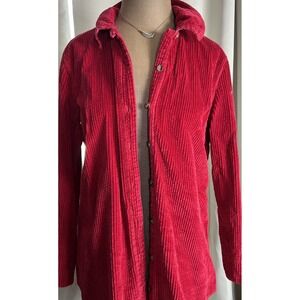 J Jill Shaket Top Corduroy Velvet Details SM whimsy Long Sleeve Preppy Arty Boho